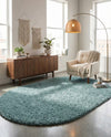 Plush Oasis Collection Area Rug - Serenity (Light Slate Blue) Oval Light Slate Blue  lifestyle 82