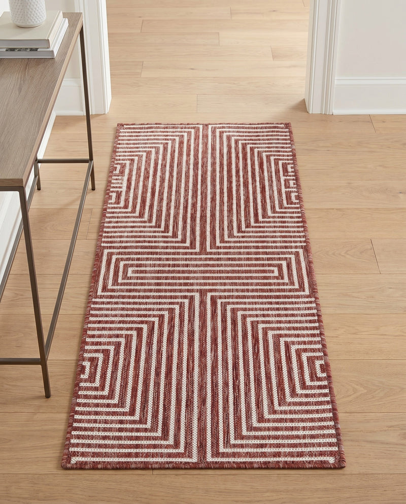 Urban Terrace Collection Area Rug -  Astoria (Rust Red) Runner Rust Red  lifestyle 49