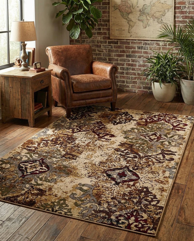 Bistro Lounge Collection Area Rug -  Piccolo Rectangle Beige  lifestyle 5