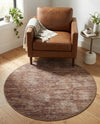 Sahara Essence Collection Area Rug - Oasis (Brown) Round Brown  lifestyle 46