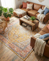 Seville Stripes Collection Area Rug - Cadiz (Yellow) Rectangle Yellow  lifestyle 27