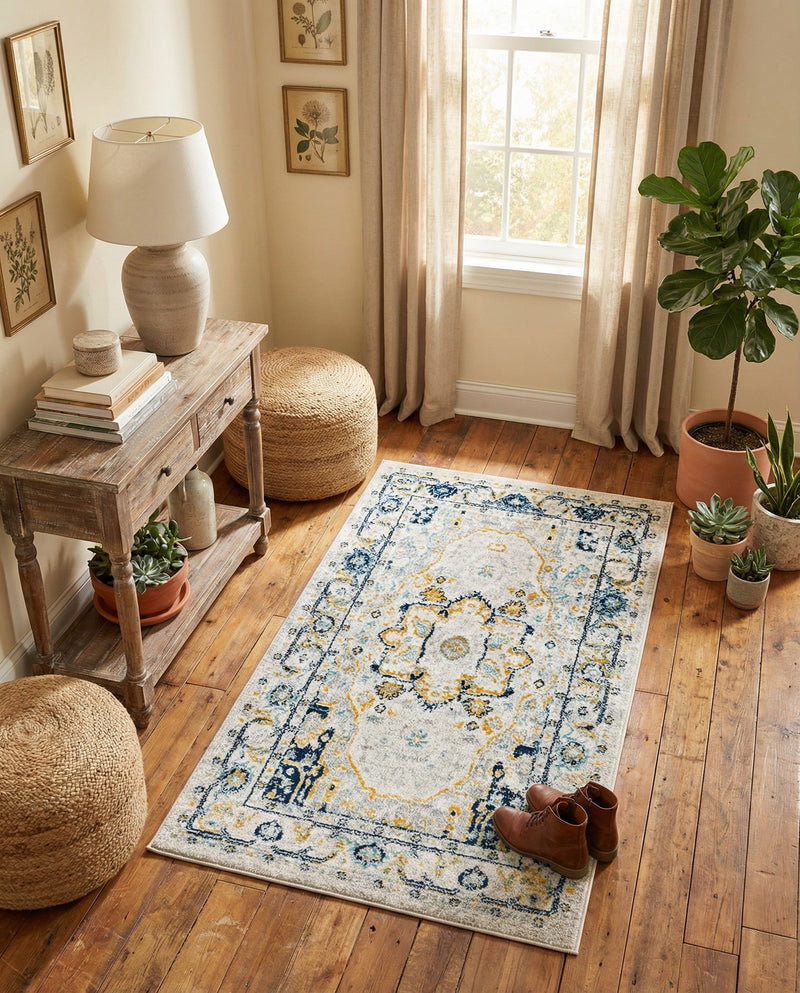 Parisian Elegance Collection Area Rug - Versailles (Gray) Rectangle Gray  lifestyle 14