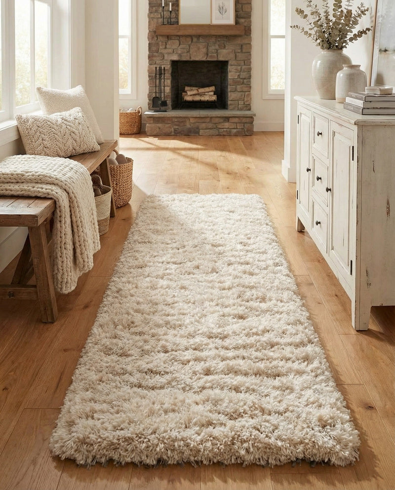 Eternal Plush Oasis Collection Area Rug -  Tranquility (Linen) Runner Linen  lifestyle 80