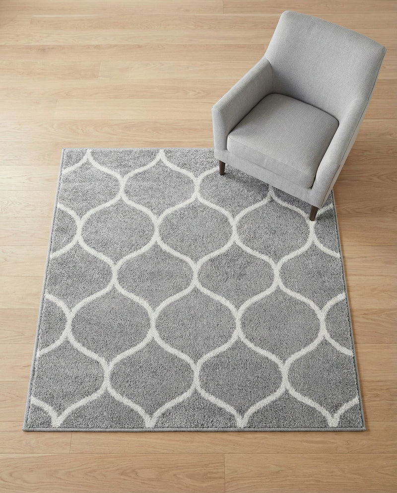 Trellis Mosaic Collection Area Rug -  Pergolatown (Light Gray) Square Light Gray  lifestyle 48