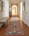 Seville Stripes Collection Area Rug -  Cordoba (Brick Red) Runner Brick Red  lifestyle 82