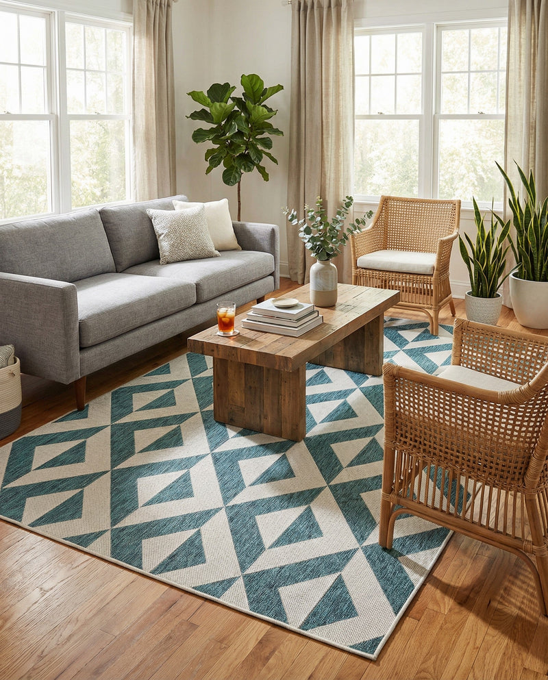 Urban Oasis Rugs Collection Area Rug -  Highrise (Teal) Rectangle Teal  lifestyle 20