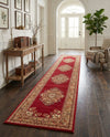 Tabriz Tapestry Collection Area Rug - Azerbaijan (Burgundy) Runner Burgundy  lifestyle 53