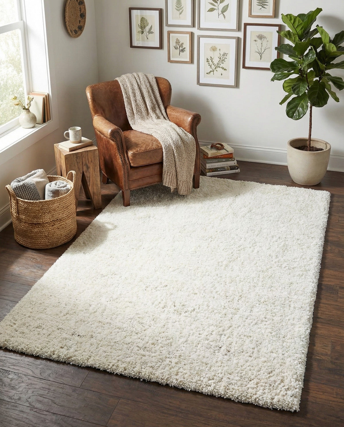 Plush Oasis Collection Area Rug - Serenity (Snow White) Rectangle Snow White  lifestyle 30
