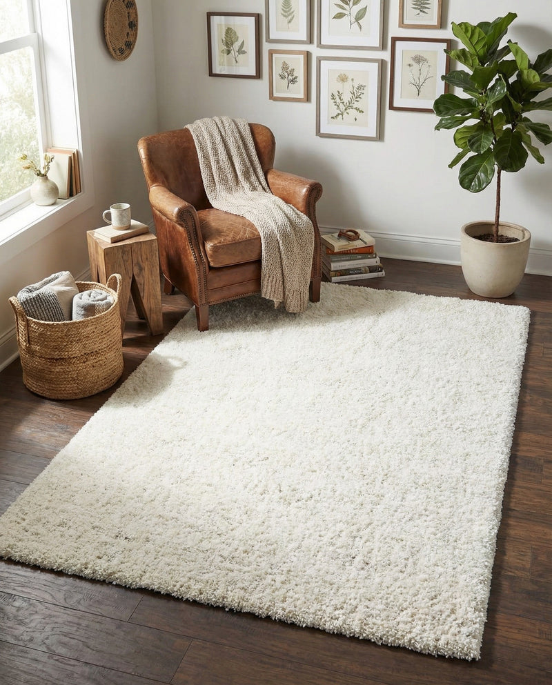 Plush Oasis Collection Area Rug - Serenity (Snow White) Rectangle Snow White  lifestyle 30