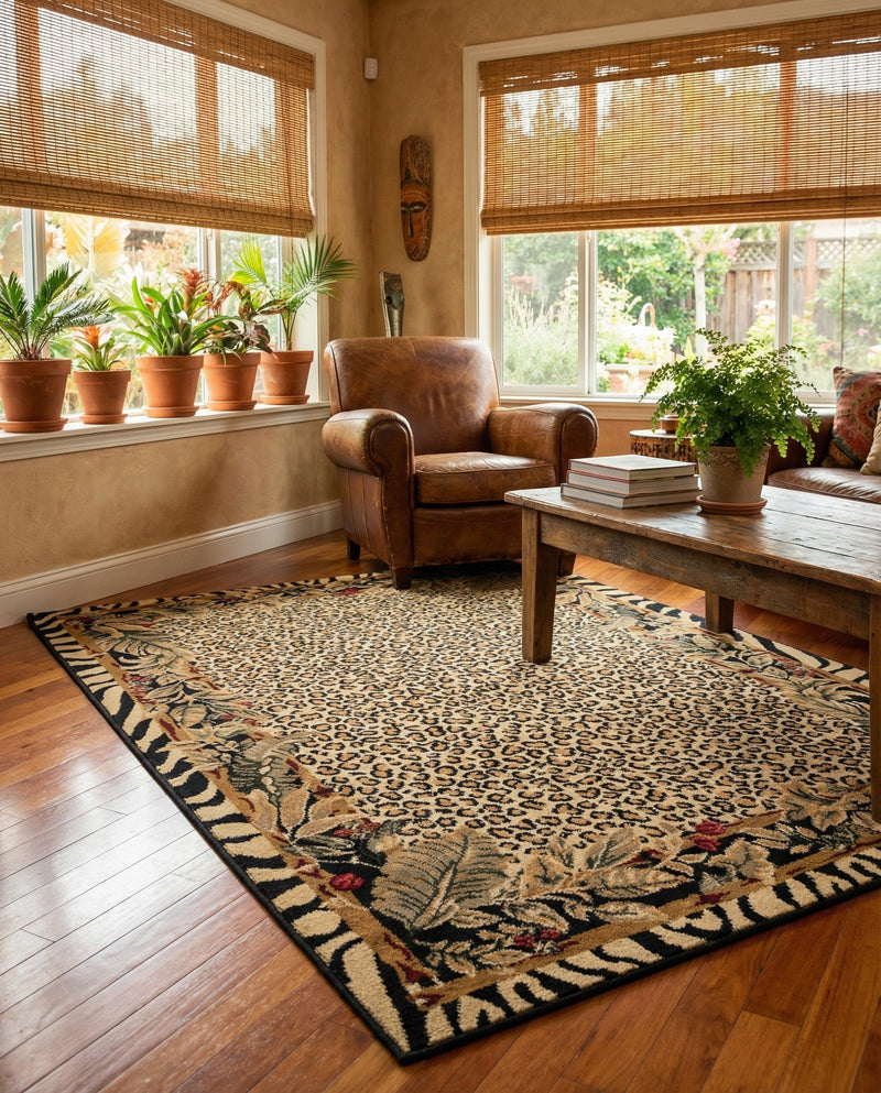 Savannah Sojourn Collection Area Rug -  Moremi Rectangle Cream  lifestyle 17