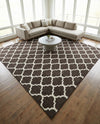 Lattice Gardens Collection Area Rug -  Bloomfield (Chocolate Brown) Square Chocolate Brown  lifestyle 44