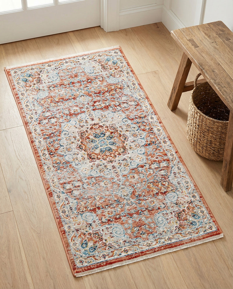 Coastal Haven Collection Area Rug - Seabreeze (Red) Runner Red  lifestyle 33