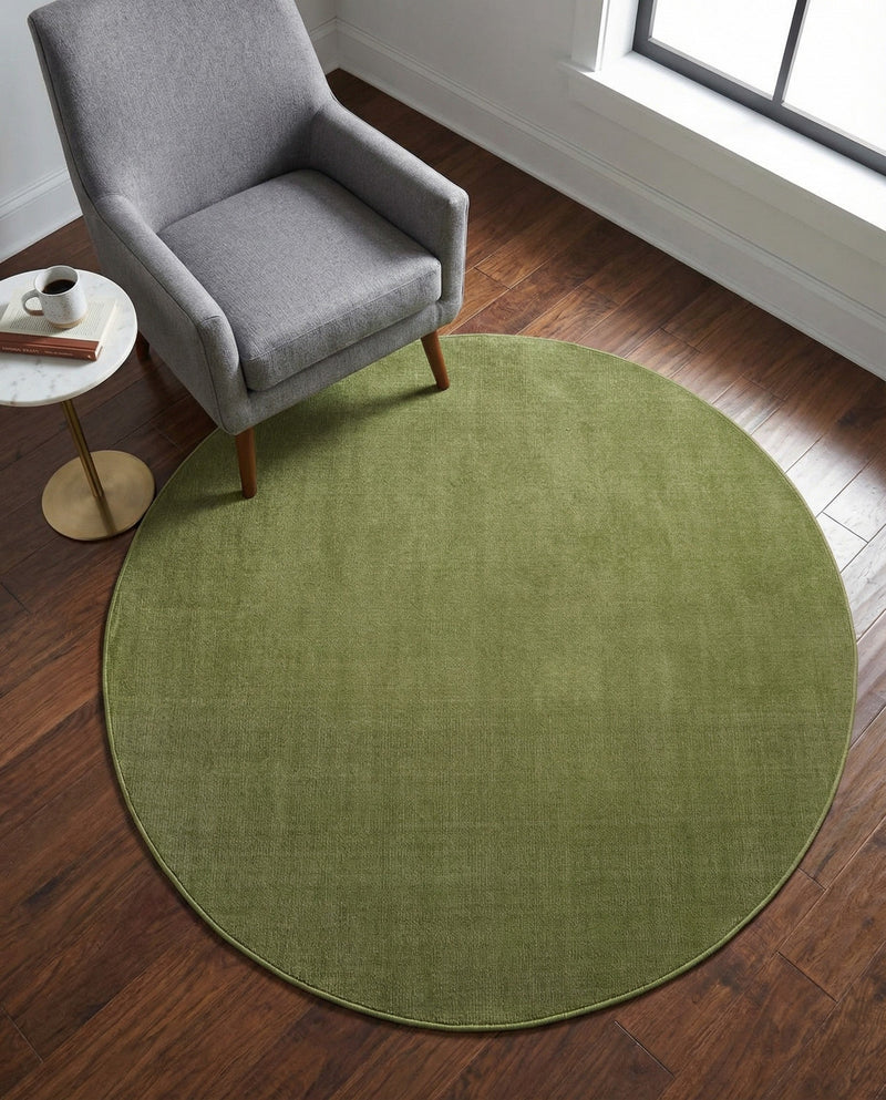 Soho Elegance Collection Area Rug - Chelsea (Green) Round Green  lifestyle 42