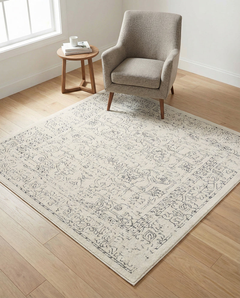 Savannah Soiree Collection Area Rug -  Everglade (White) Square White  lifestyle 62