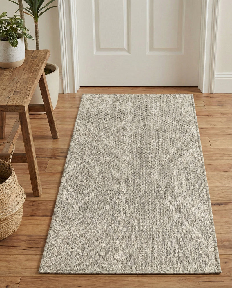 Desert Nomad Terrace Collection Area Rug - Sahara (Gray) Runner Gray  lifestyle 18