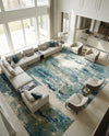 Chromatic Oasis Collection Area Rug -  Serene Rectangle Light Blue  lifestyle 34