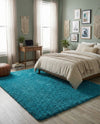 Plush Oasis Collection Area Rug - Serenity (Turquoise) Rectangle Turquoise  lifestyle 22