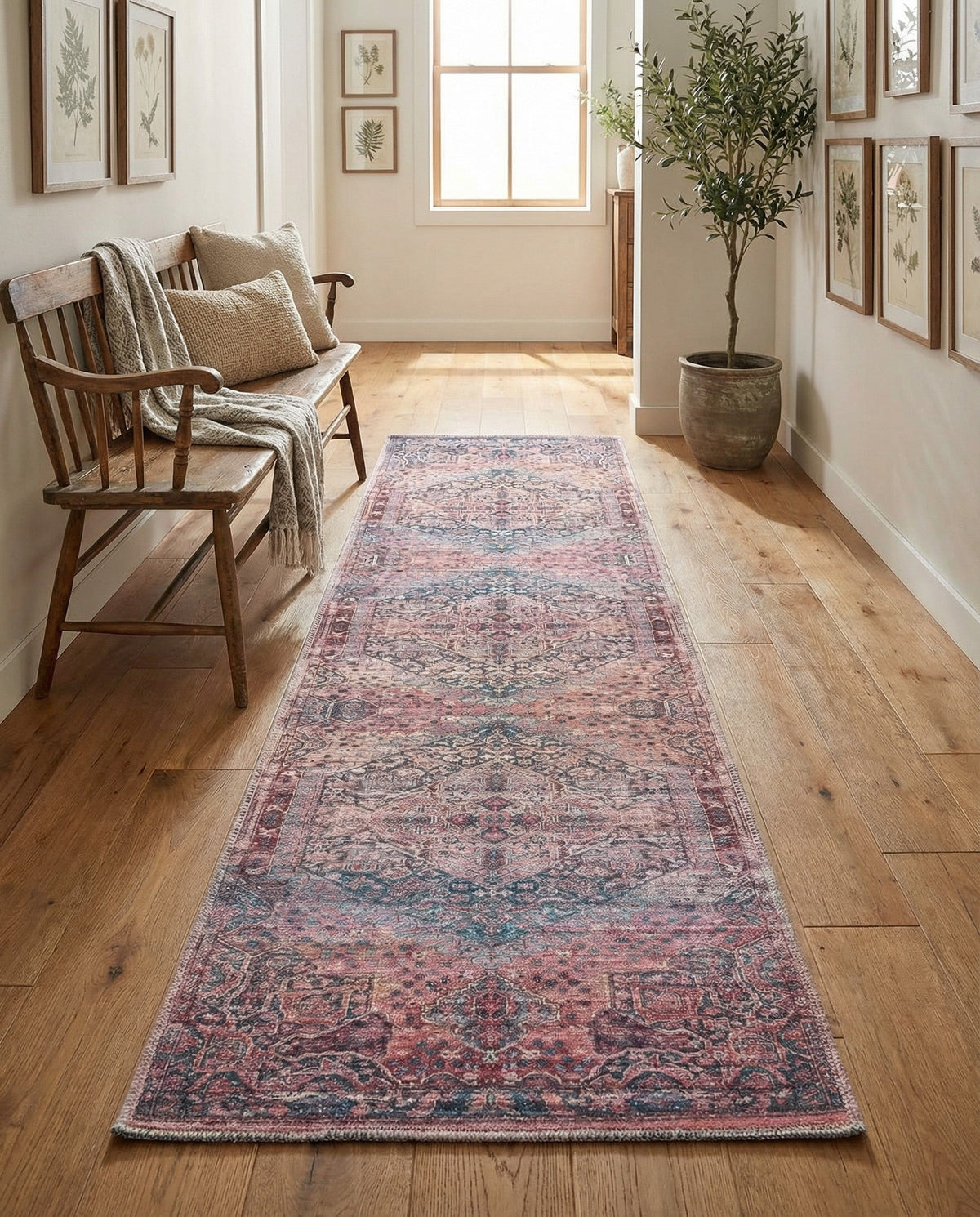 Zahara Oasis Collection Area Rug -  Agadir Runner Antique Rust Red  lifestyle 93