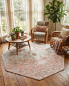 Parisian Elegance Collection Area Rug - Versailles (Rose Pink) Octagon Rose Pink  lifestyle 78