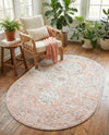 Parisian Elegance Collection Area Rug - Versailles (Rose Pink) Oval Rose Pink  lifestyle 66