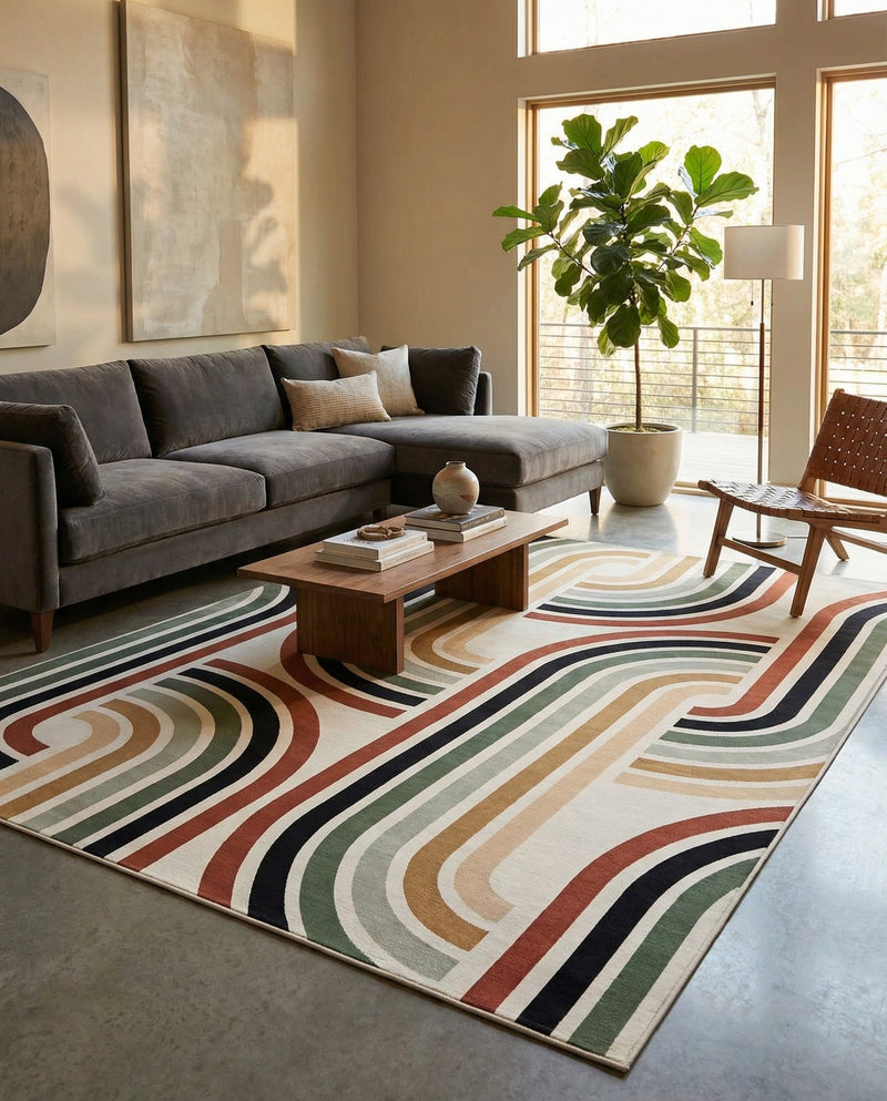 Urban Terrace Collection Area Rug -  Piazza Rectangle Multi  lifestyle 4