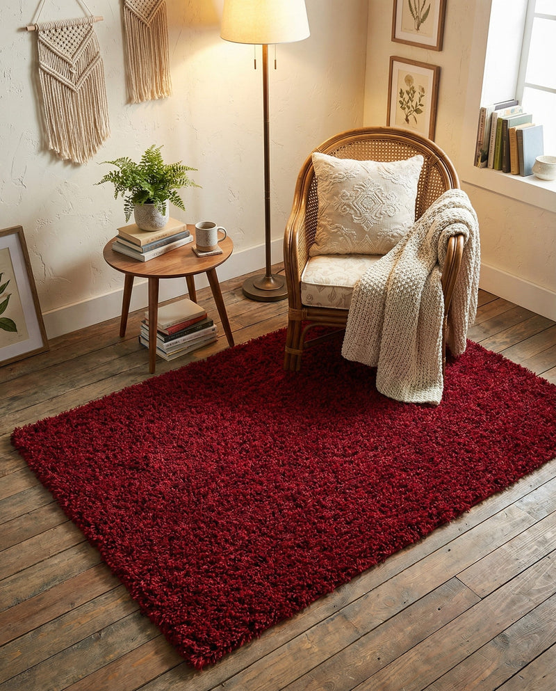 Plush Oasis Collection Area Rug - Serenity (Cherry Red) Rectangle Cherry Red  lifestyle 21