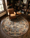 Neptune Elegance Collection Area Rug -  Galatea (Blue) Round Blue  lifestyle 61