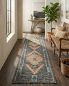 Caspian Wool Collection Area Rug - Ephesus Runner Charcoal Gray  lifestyle 46