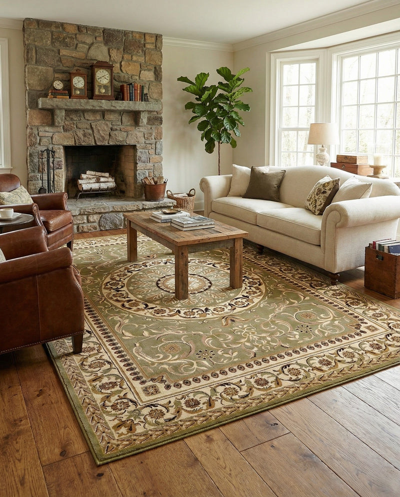 Versailles Elegance Collection Area Rug -  Montreuil Rectangle Light Green  lifestyle 53