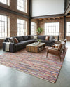Thar Cotton Collection Area Rug - Alleppey Rectangle Multi White  lifestyle 23