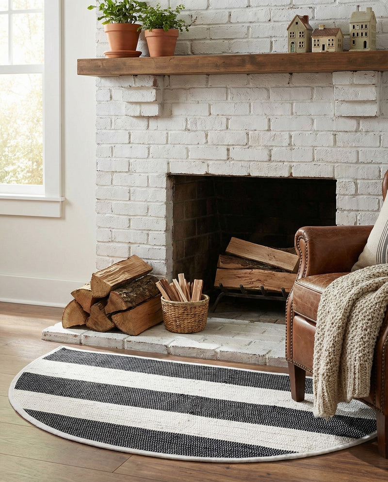 Tassel Trail Collection Area Rug - Pathway (Navy Blue) Hearth Navy Blue  lifestyle 35