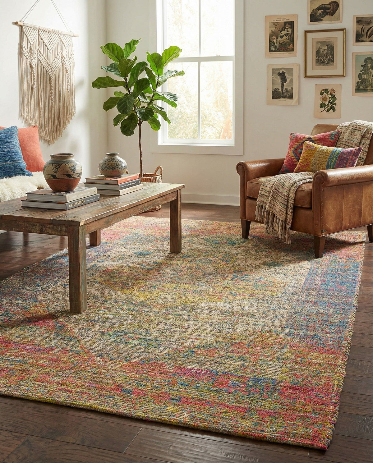 Savannah Threads Collection Area Rug - Sahara Rectangle Multi  lifestyle 37