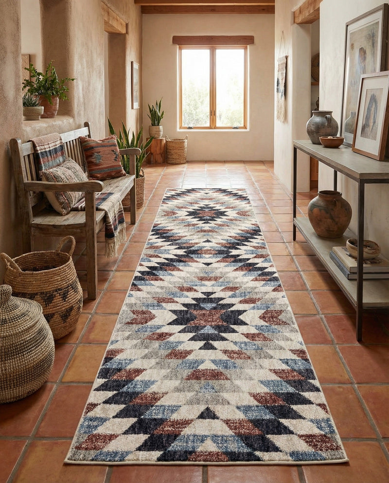 Desert Modern Eco Rug Series Collection Area Rug - Sedona Runner Multi  lifestyle 47