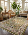 Persian Elegance Collection Area Rug -  Kerman (Green) Rectangle Green  lifestyle 26