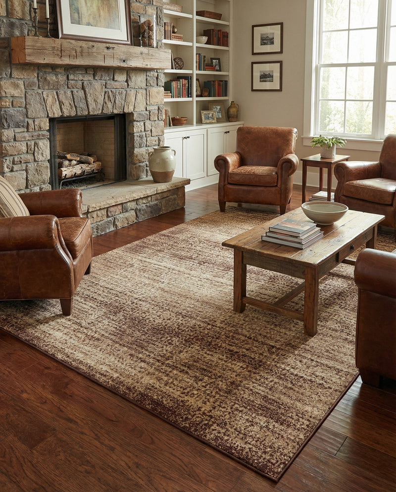 Autumn Meadow Collection Area Rug -  Ironbark Rectangle Beige  lifestyle 12