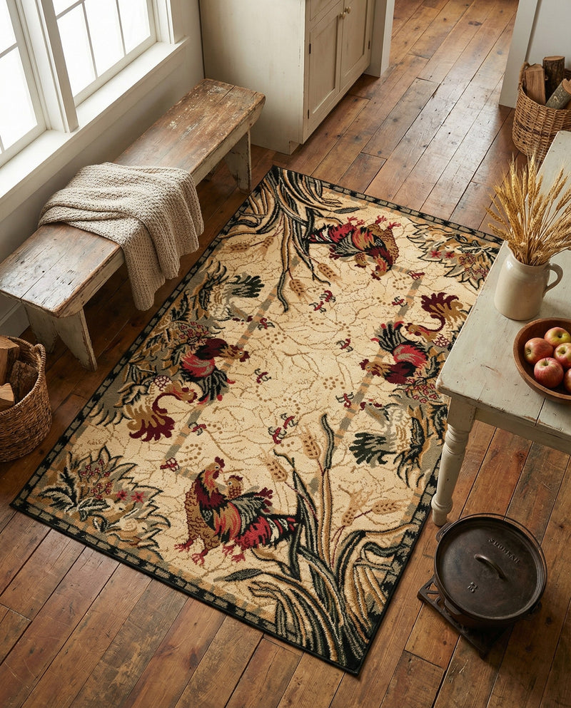 Rural Charm Collection Area Rug - Meadowbrook Rectangle Cream  lifestyle 27