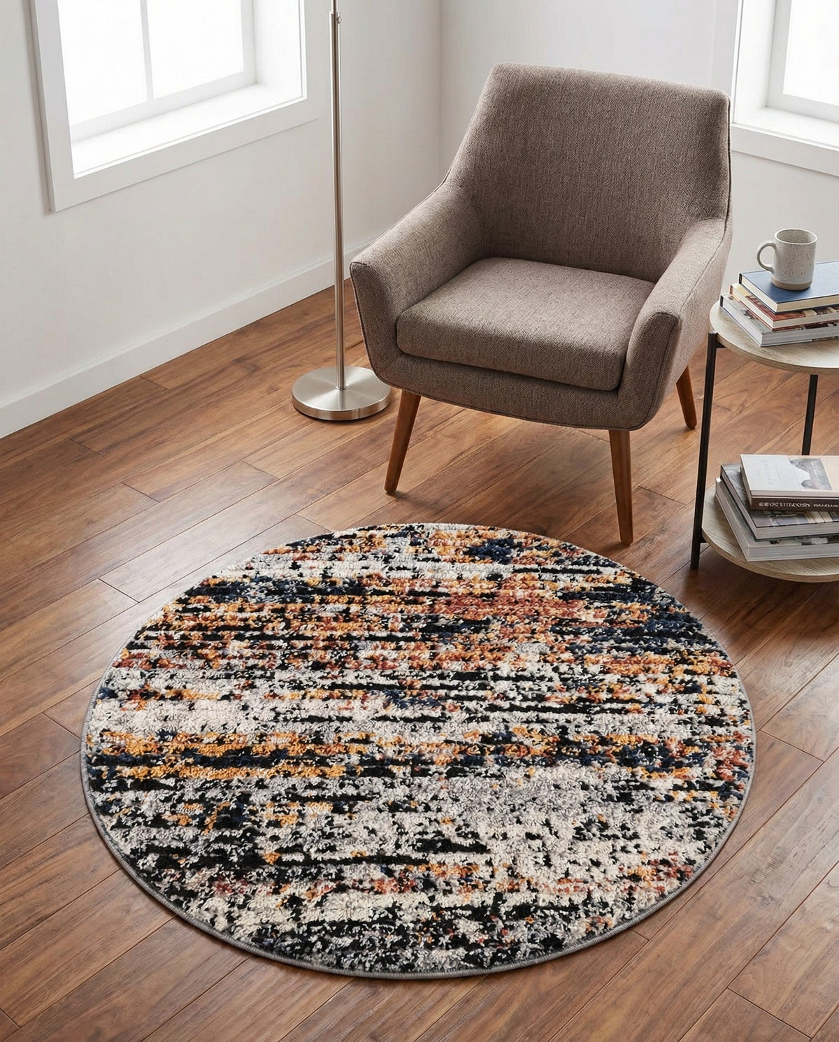 Santa Fe Trails Collection Area Rug -  Chaparral Round Multi  lifestyle 138
