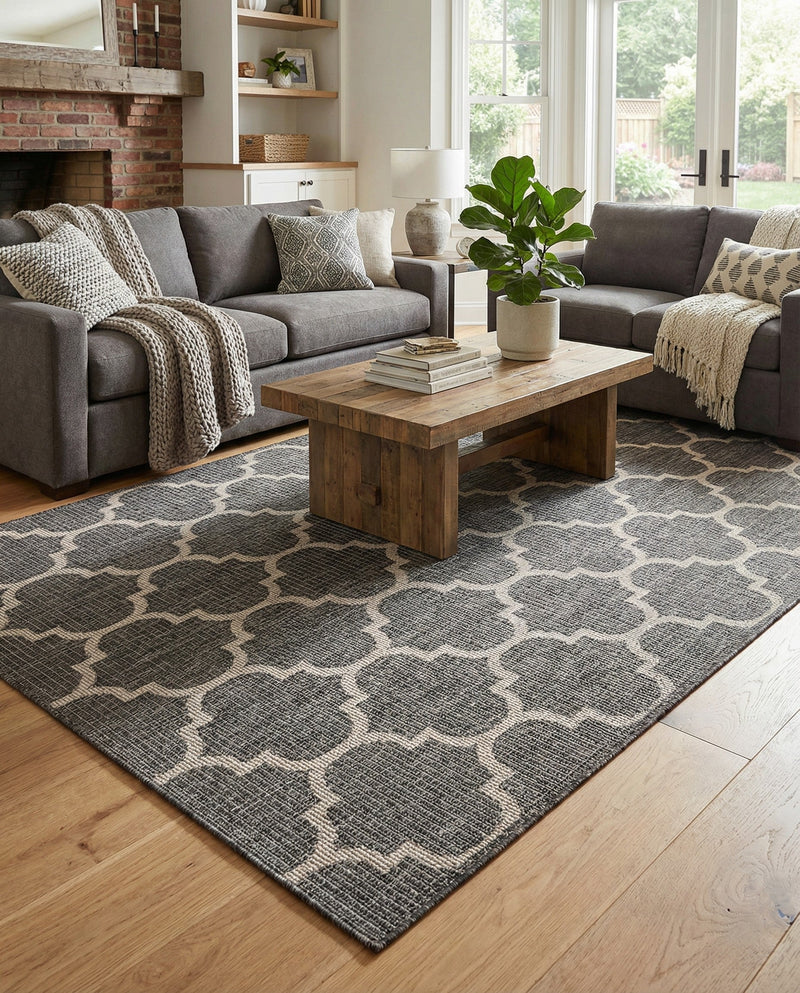 Savannah Pergola Collection Area Rug - Arbor (Black) Rectangle Black  lifestyle 13