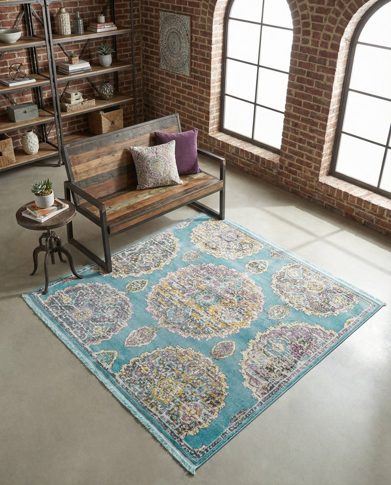 Arcadia Rugs Collection Area Rug -  Atlantis (Blue) Square Blue  lifestyle 71