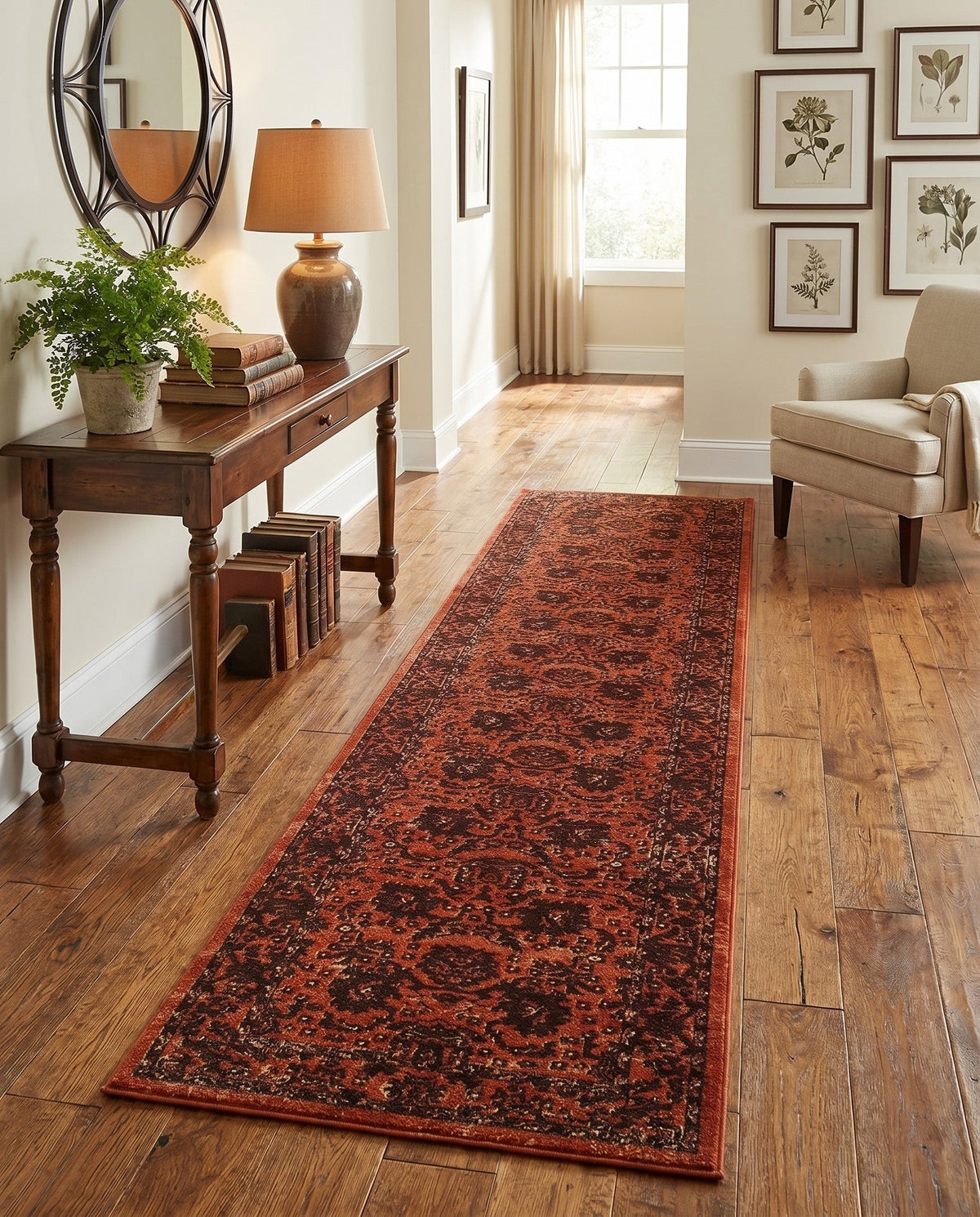 Geneva Terrace Collection Area Rug -  Lausanne Runner Orange  lifestyle 192