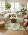Seaside Stripes Collection Area Rug - Cabana (Green) Rectangle Green  lifestyle 3