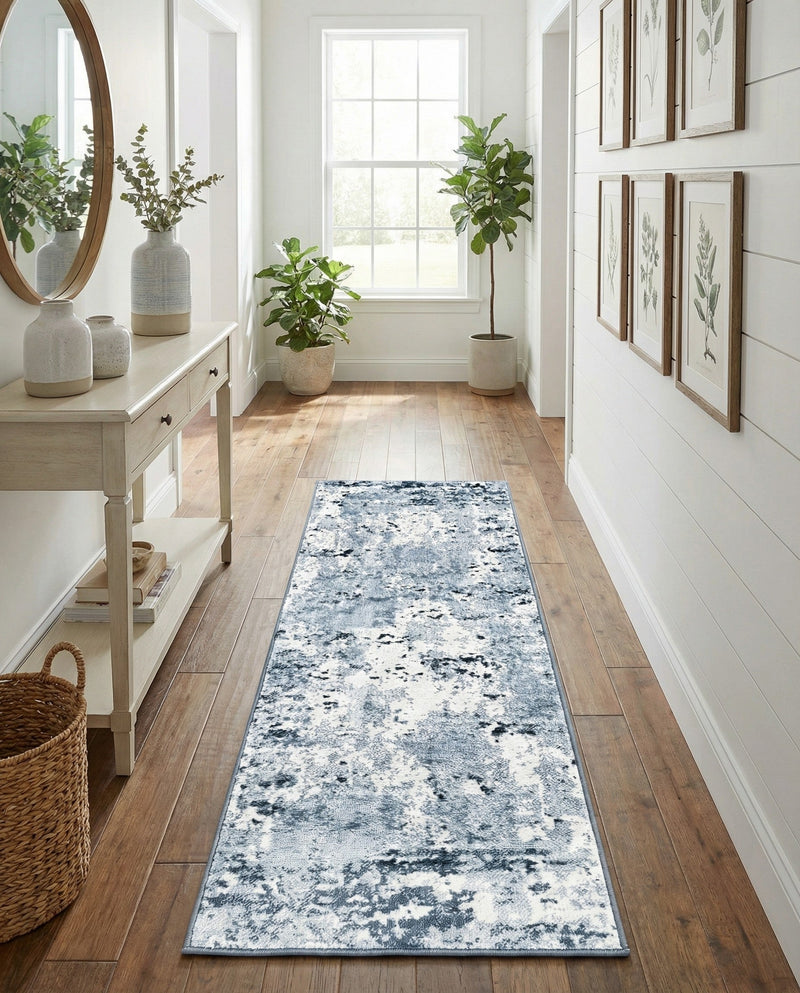 Luminara Sands Collection Area Rug - Elysium (Vintage Blue) Runner Vintage Blue  lifestyle 87