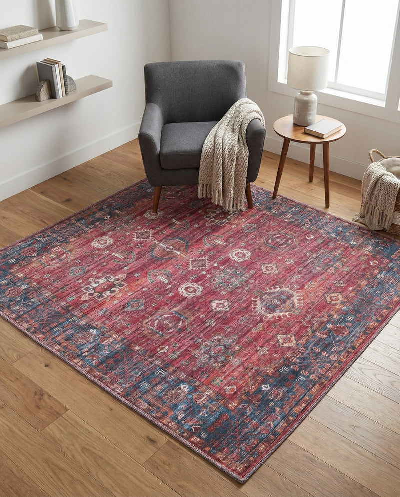 Zahara Oasis Collection Area Rug -  Ouarzazate Square Antique Red  lifestyle 76