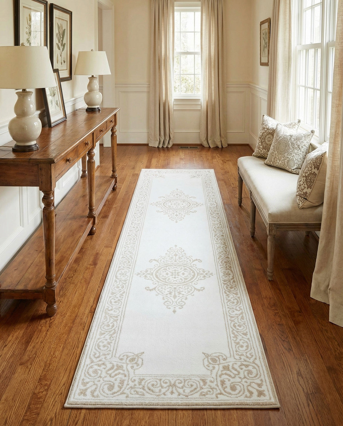 Sanctuary Retreat Collection Area Rug - Haven Runner Snow White  lifestyle 150