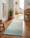 Mediterranean Lattice Collection Area Rug -  Casablanca (Ivory Blue) Runner Ivory Blue  lifestyle 25