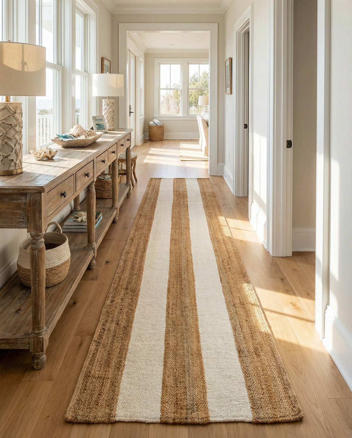 Martha's Vineyard Blueprints Collection Area Rug - Edgartown Runner Tan Sand  lifestyle 159