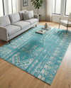 Brighton Stripes Collection Area Rug - Sussex (Light Blue) Rectangle Light Blue  lifestyle 17