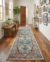 Seville Stripes Collection Area Rug - Cadiz (Blue) Runner Blue  lifestyle 70