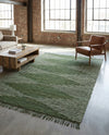Thar Cotton Collection Area Rug - Jaisalmer (Green) Rectangle Green  lifestyle 18