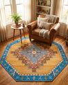 Heritage Elegance Collection Area Rug -  Winterthur (Orange) Octagon Orange  lifestyle 74